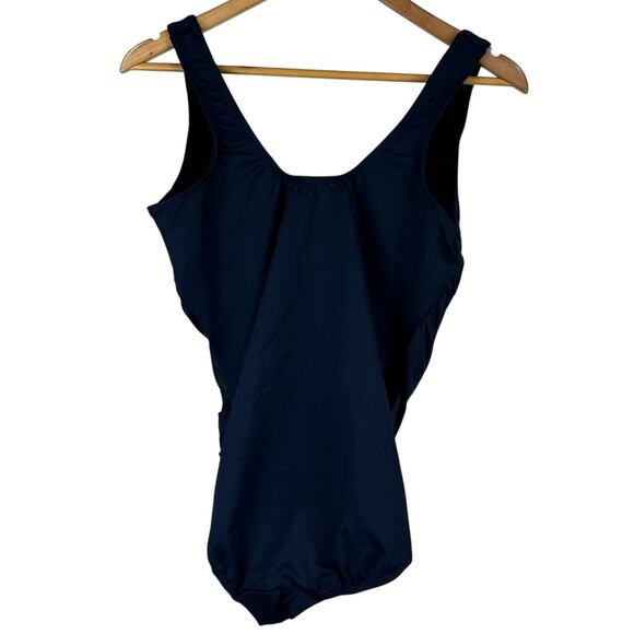 Miraclesuit Plus Size Crossover One Piece Swimsuit Midnight Blue Women's Sz 16W - Picture 3 of 8